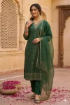FANCY JACQUARD WEAVING WORK TOP BOTTOM WITH DUPATTA FESTIVE WEAR WHOLESALE PRICE ETHNIC GARMENT (15)
