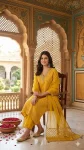 FANCY JACQUARD WEAVING WORK TOP BOTTOM WITH DUPATTA FESTIVE WEAR WHOLESALE PRICE ETHNIC GARMENT (1)