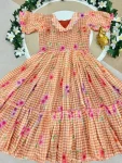FANCY KOTA DORIYA CHECKS FLOWER PRINT WORK MIDI DRESS DAILY WEAR WHOLESALE PRICE ETHNIC GARMENT (9)