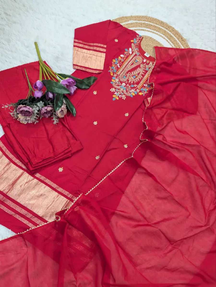 FANCY LAGDI VISCOSE SILK SEQUENCE CODING EMBROIDERY WORK TOP BOTTOM WITH DUPATTA FESTIVE WEAR WHOLESALE PRICE ETHNIC GARMENT (10)