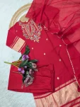 FANCY LAGDI VISCOSE SILK SEQUENCE CODING EMBROIDERY WORK TOP BOTTOM WITH DUPATTA FESTIVE WEAR WHOLESALE PRICE ETHNIC GARMENT (8)