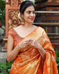 FANCY LICHI SILK JACQUARD WORK SAREE WITH UNSTITCHED BLOUSE FESTIVE WEAR WHOLESALE PRICE ETHNIC GARMENT (3)