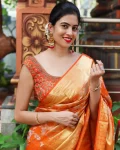 FANCY LICHI SILK JACQUARD WORK SAREE WITH UNSTITCHED BLOUSE FESTIVE WEAR WHOLESALE PRICE ETHNIC GARMENT (3)