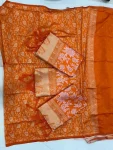 FANCY LICHI SILK JACQUARD WORK SAREE WITH UNSTITCHED BLOUSE FESTIVE WEAR WHOLESALE PRICE ETHNIC GARMENT (3)