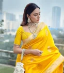 FANCY LICHI SILK WEAVING WORK SAREE WITH UNSTITCHED BLOUSE FUNCTIONAL WEAR WHOLESALE PRICE ETHNIC GARMENT (2)