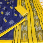 FANCY LINEN COTTON PRINTED WORK SAREE WITH UNSTITCHED BLOUSE FESTIVE WEAR WHOLESALE PRICE ETHNIC GARMENT (3)