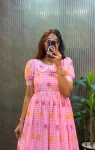 FANCY MUL CHANDERI FLORAL PRINTED WORK MIDI DRESS DAILY WEAR WHOLESALE PRICE ETHNIC GARMENT (10)