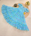FANCY MUL CHANDERI FLORAL PRINTED WORK MIDI DRESS DAILY WEAR WHOLESALE PRICE ETHNIC GARMENT (2)