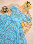 FANCY MUL CHANDERI FLORAL PRINTED WORK MIDI DRESS DAILY WEAR WHOLESALE PRICE ETHNIC GARMENT (2)