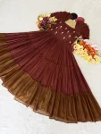 FANCY MUL MUL COTTON MAGGAM WORK ONE PIECE DRESS DAILY WEAR WHOLESALE PRICE ETHNIC GARMENT (2)