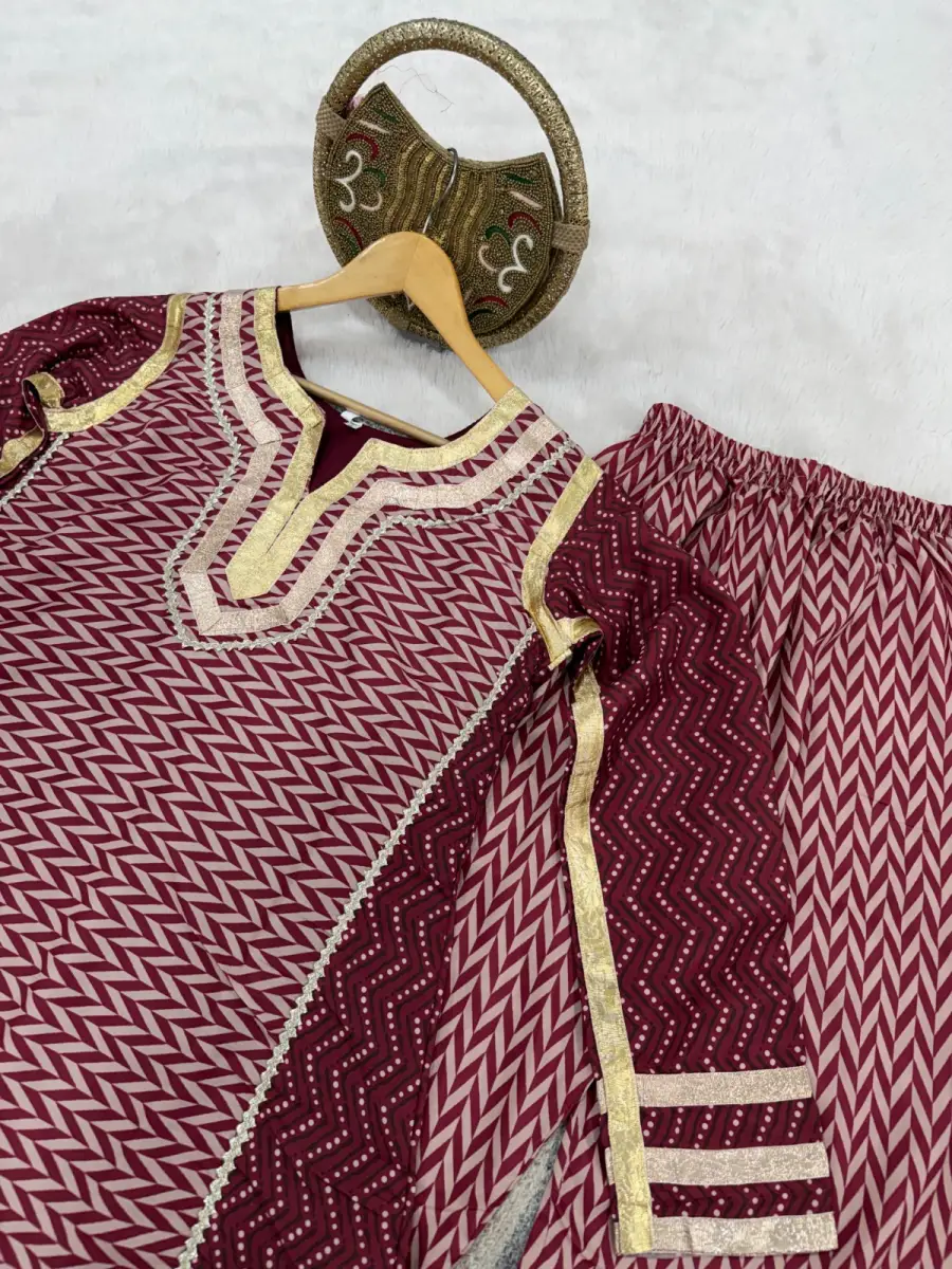 FANCY MUSLIN LAMPI LACE WORK TOP PENT SET FESTIVE WEAR WHOLESALE PRICE ETHNIC GARMENT (6)