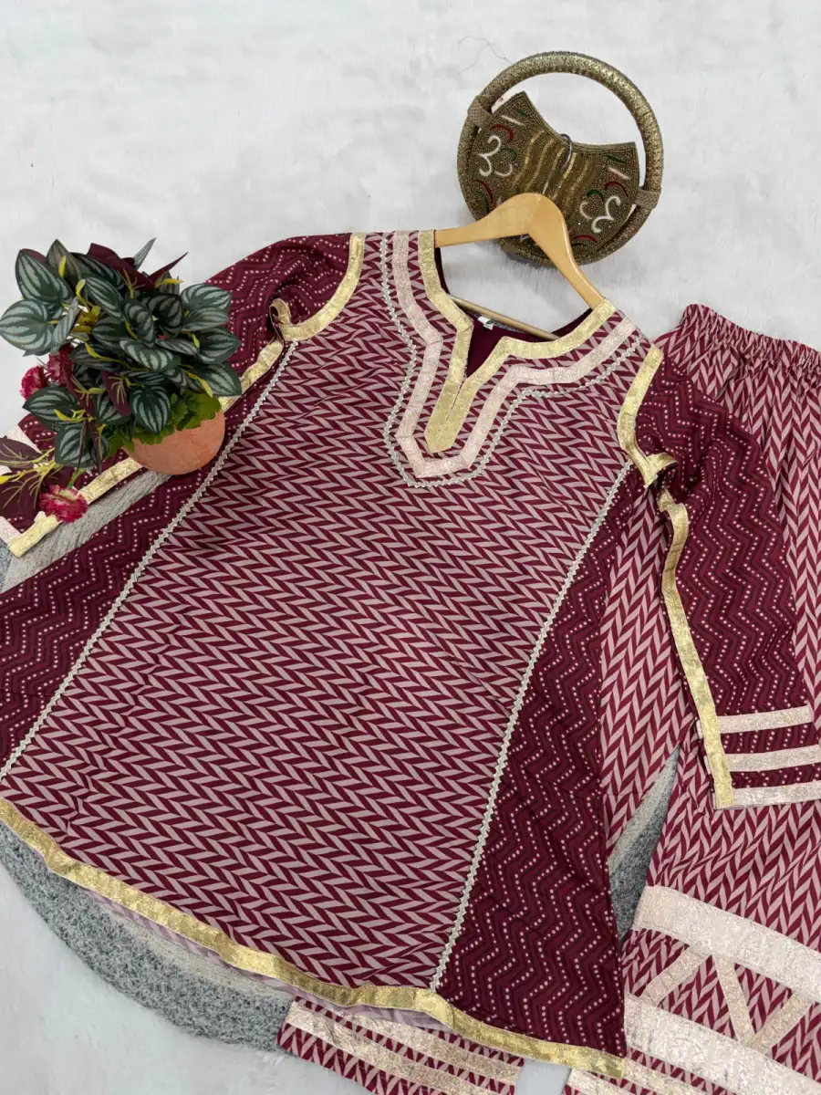 FANCY MUSLIN LAMPI LACE WORK TOP PENT SET FESTIVE WEAR WHOLESALE PRICE ETHNIC GARMENT (8)