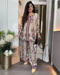 FANCY NATURAL CREPE DIGITAL PRINT AND HAND DIAMOND WORK CO-ORD SET DAILY WEAR WHOLESALE PRICE ETHNIC GARMENT (4)