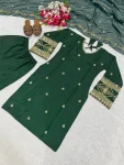 FANCY NATURAL CREPE SILK SEQUENCE EMBROIDERY WORK TOP BOTTOM WITH DUPATTA FESTIVE WEAR WHOLESALE PRICE ETHNIC GARMENT (2)