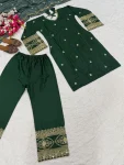 FANCY NATURAL CREPE SILK SEQUENCE EMBROIDERY WORK TOP BOTTOM WITH DUPATTA FESTIVE WEAR WHOLESALE PRICE ETHNIC GARMENT (2)
