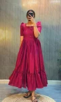FANCY NC VICHITRA HAND WORK MIDI DRESS PINK