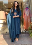 FANCY RAYON SLUB EMBROIDERY WITH MOTI HAND WORK TOP BOTTOM WITH DUPATTA FESTIVE WEAR WHOLESALE PRICE ETHNIC GARMENT (2)