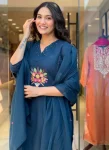 FANCY RAYON SLUB EMBROIDERY WITH MOTI HAND WORK TOP BOTTOM WITH DUPATTA FESTIVE WEAR WHOLESALE PRICE ETHNIC GARMENT (2)