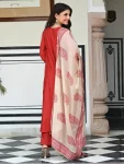FANCY ROMAN SILK EMBROIDERY WORK TOP BOTTOM WITH DUPATTA FESTIVE WEAR WHOLESALE PRICE ETHNIC GARMENT (22)