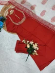 FANCY ROMAN SILK EMBROIDERY WORK TOP BOTTOM WITH DUPATTA FESTIVE WEAR WHOLESALE PRICE ETHNIC GARMENT (22)