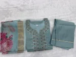 FANCY ROMAN SILK EMBROIDERY, ZARI WEAVING WORK TOP BOTTOM WITH DUPATTA FESTIVE WEAR WHOLESALE PRICE ETHNIC GARMENT (2)
