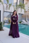 FANCY SILVER CRUNCHY BEADS EMBROIDERY-WORK GOWN FESTIVE WEAR WHOLESALE PRICE ETHNIC GARMENT (23)