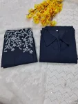 FANCY SLUB COTTON EMBROIDERY CHIAN WORK CO-ORD SET DAILY WEAR WHOLESALE PRICE ETHNIC GARMENT (1)