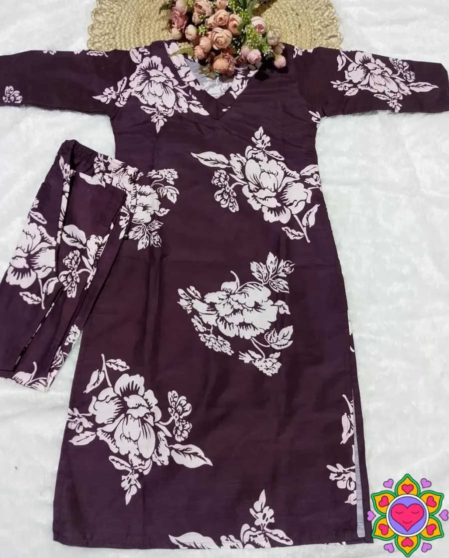 FANCY SLUB COTTON PRINTED WORK TOP PENT SET OFFICE WEAR WHOLESALE PRICE ETHNIC GARMENT (7)