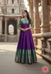 FANCY SOFT SILK ZARI WEAVING WORK ONLY GOWN FESTIVE WEAR WHOLESALE PRICE ETHNIC GARMENT (4)