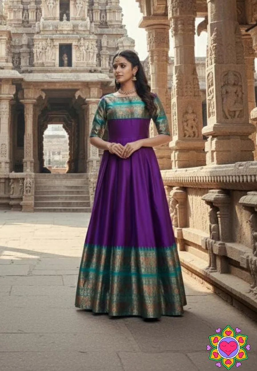 FANCY SOFT SILK ZARI WEAVING WORK ONLY GOWN FESTIVE WEAR WHOLESALE PRICE ETHNIC GARMENT (2)