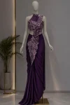 FANCY STAR GEORGETTE EMBROIDERY SEQUENCE WORK READY TO WEAR SAREE WITH STITCHED BLOUSE WEDDING WEAR WHOLESALE PRICE ETHNIC GARMENT (6)