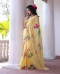 FANCY TABBY ORGANZA SILK DIGITAL PRINT AND KHATLI WORK SAREE WITH UNSTITCHED BLOUSE PARTY WEAR WHOLESALE PRICE ETHNIC GARMENT (7)