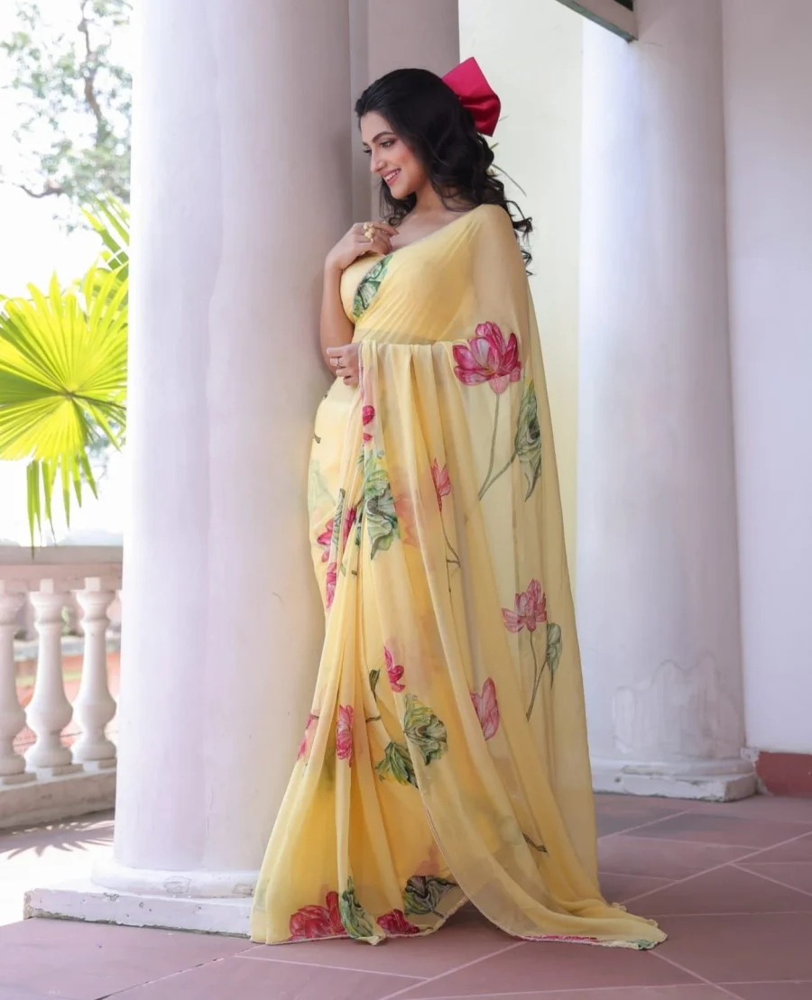 FANCY TABBY ORGANZA SILK DIGITAL PRINT AND KHATLI WORK SAREE WITH UNSTITCHED BLOUSE PARTY WEAR WHOLESALE PRICE ETHNIC GARMENT (2)