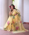 FANCY TABBY ORGANZA SILK DIGITAL PRINT AND KHATLI WORK SAREE WITH UNSTITCHED BLOUSE PARTY WEAR WHOLESALE PRICE ETHNIC GARMENT (7)