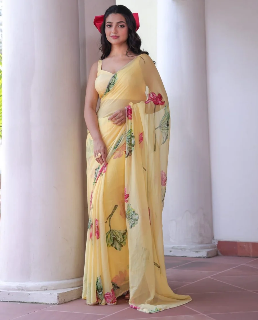 FANCY TABBY ORGANZA SILK DIGITAL PRINT AND KHATLI WORK SAREE WITH UNSTITCHED BLOUSE PARTY WEAR WHOLESALE PRICE ETHNIC GARMENT (7)