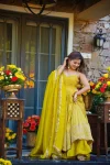FANCY TABBY ORGANZA ZARI EMBROIDERY & SEQUENCE WORK GOWN BOTTOM WITH DUPATTA WEDDING WEAR WHOLESALE PRICE ETHNIC GARMENT (2)