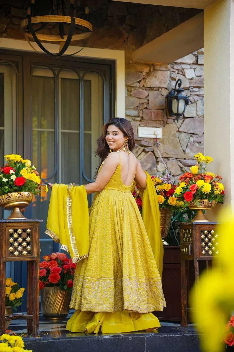 FANCY TABBY ORGANZA ZARI EMBROIDERY & SEQUENCE WORK GOWN BOTTOM WITH DUPATTA WEDDING WEAR WHOLESALE PRICE ETHNIC GARMENT (7)