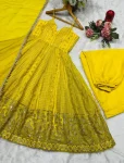 FANCY TABBY ORGANZA ZARI EMBROIDERY & SEQUENCE WORK GOWN BOTTOM WITH DUPATTA WEDDING WEAR WHOLESALE PRICE ETHNIC GARMENT (2)