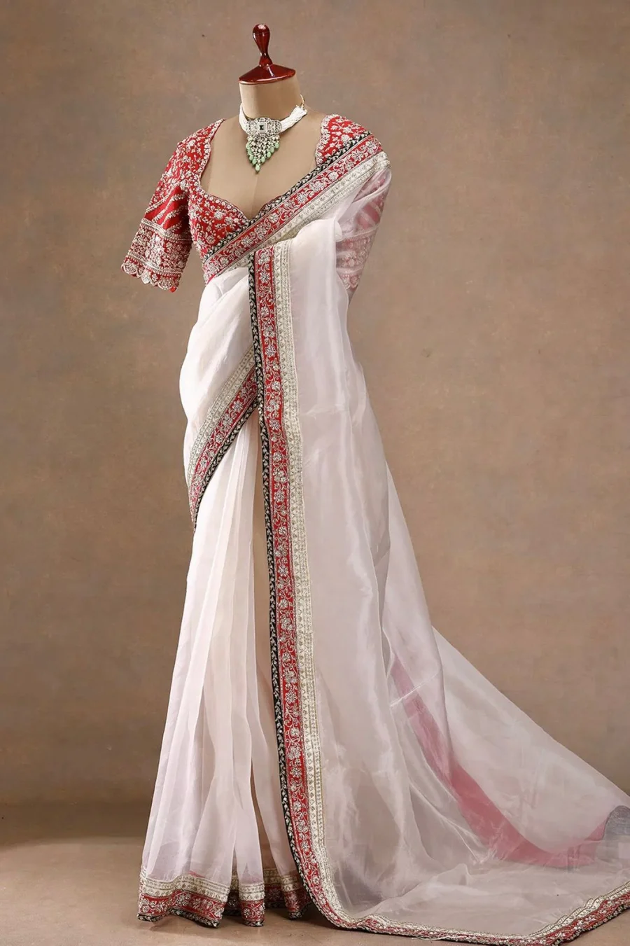 FANCY TABBY SILK THREAD WITH SEQUENCE WORK SAREE WITH UNSTITCHED BLOUSE WEDDING WEAR WHOLESALE PRICE ETHNIC GARMENT (3)