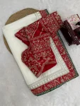 FANCY TABBY SILK THREAD WITH SEQUENCE WORK SAREE WITH UNSTITCHED BLOUSE WEDDING WEAR WHOLESALE PRICE ETHNIC GARMENT (2)