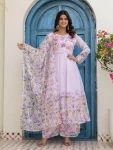 FANCY TB ORGANZA DIGITAL PRINT WITH HAND WORK GOWN BOTTOM WITH DUPATTA LAVENDER