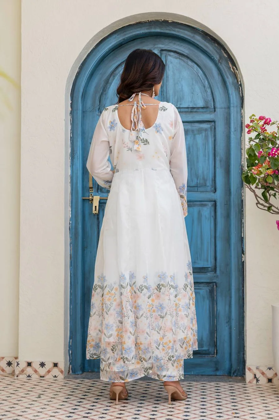 FANCY TB ORGANZA DIGITAL PRINT WITH HAND WORK GOWN BOTTOM WITH DUPATTA FESTIVE WEAR WHOLESALE PRICE ETHNIC GARMENT (6)