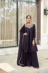 FANCY VICHITRA EMBROIDERY NECK WITH LACE BORDER WORK TOP PALAZZO WITH DUPATTA FESTIVE WEAR WHOLESALE PRICE ETHNIC GARMENT (5)