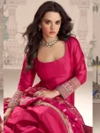 FANCY VICHITRA SILK EMBROIDERY SEQUENCE + CODING WORK GOWN WITH DUPATTA FESTIVE WEAR WHOLESALE PRICE ETHNIC GARMENT (2)