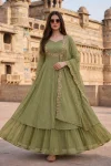 FANCY VICHITRA SILK EMBROIDERY THREAD WORK TOP LEHENGA WITH DUPATTA FESTIVE WEAR WHOLESALE PRICE ETHNIC GARMENT (4)