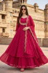 FANCY VICHITRA SILK EMBROIDERY THREAD WORK TOP LEHENGA WITH DUPATTA FESTIVE WEAR WHOLESALE PRICE ETHNIC GARMENT (1)