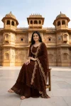FANCY VICHITRA SILK EMBROIDERY THREAD WORK TOP LEHENGA WITH DUPATTA FESTIVE WEAR WHOLESALE PRICE ETHNIC GARMENT (3)