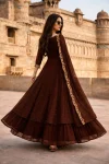 FANCY VICHITRA SILK EMBROIDERY THREAD WORK TOP LEHENGA WITH DUPATTA FESTIVE WEAR WHOLESALE PRICE ETHNIC GARMENT (3)