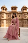 FANCY VICHITRA SILK EMBROIDERY THREAD WORK TOP LEHENGA WITH DUPATTA FESTIVE WEAR WHOLESALE PRICE ETHNIC GARMENT (4)