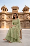 FANCY VICHITRA SILK EMBROIDERY THREAD WORK TOP LEHENGA WITH DUPATTA FESTIVE WEAR WHOLESALE PRICE ETHNIC GARMENT (4)
